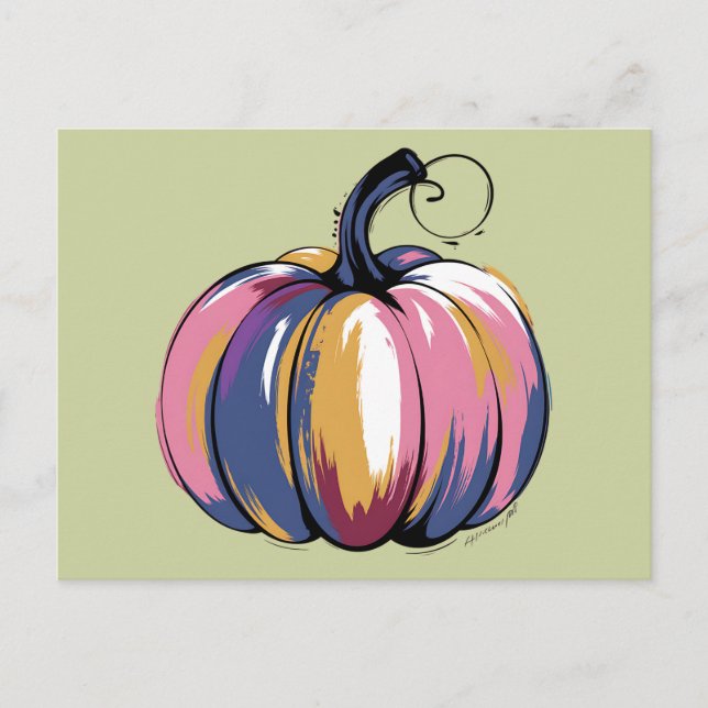 Funny Leopard Pumpkin Halloween Fall Vykort (Framsida)