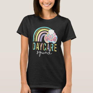 Funny Leopard Rainbow Daycare Bunny Påsk Day Chr T Shirt
