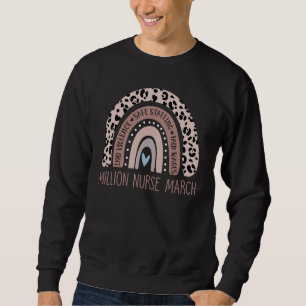 Funny Leopard Rainbow Million Nurse mars 2022 Lov Lång Ärmad Tröja