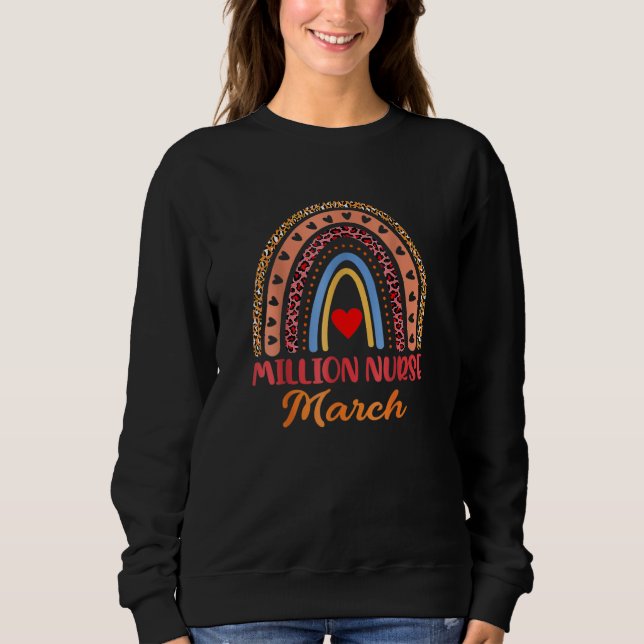 Funny Leopard Rainbow Million Nurse mars 2022 Lov T Shirt (Framsida)