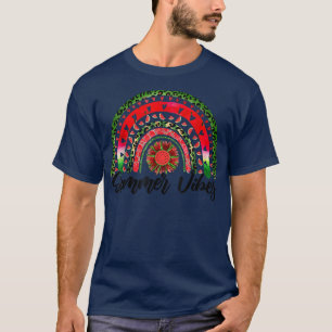 Funny Leopard Solros Watermelon Boho Rainbow Su T Shirt