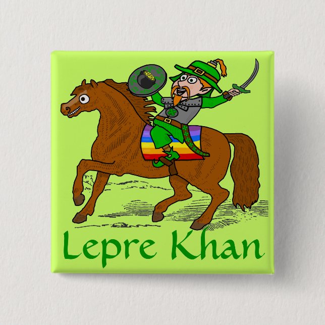 Funny Lepre Khan St patrick's day Knapp (Framsida)