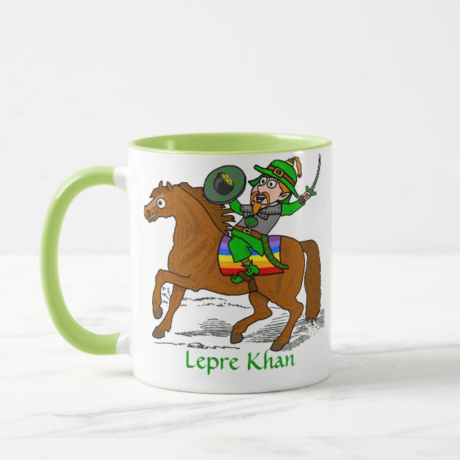 Funny Lepre Khan St patrick's day Mugg (Vänster)