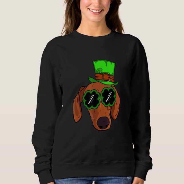 Funny Leprechaun Dachshund C St patricks day Hund T Shirt (Framsida)
