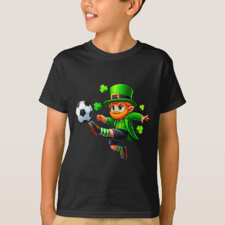 Funny Leprechaun Irish Soccer St Patricks Men Boy  T Shirt