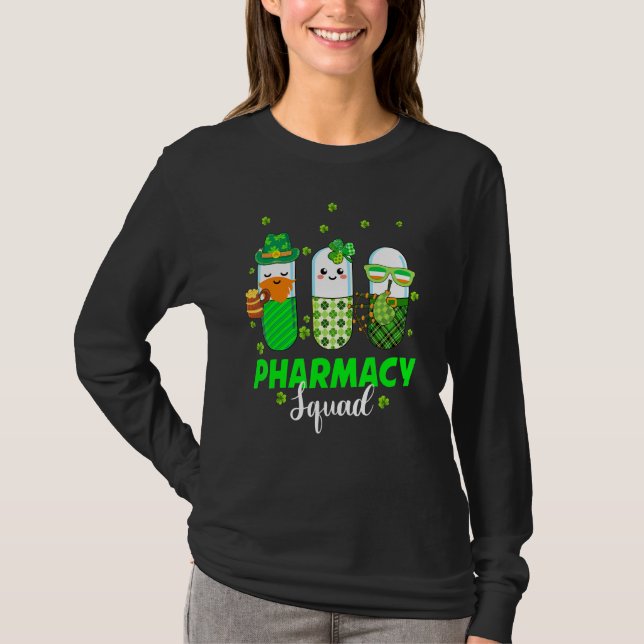 Funny Leprechaun Pharmacy Squad Pharmacist St Patr T Shirt (Framsida)