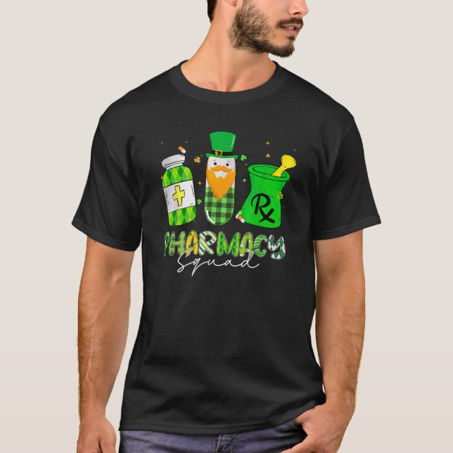Funny Leprechaun Pharmacy Squad Pharmacist St Patr T Shirt (Framsida)
