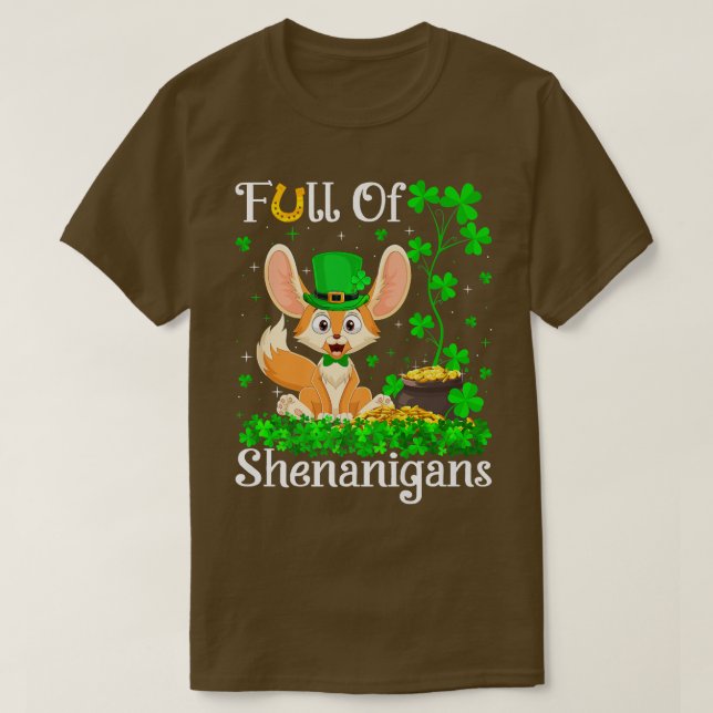 Funny Leprechaun Shamrock Löv Fennec Fo St T Shirt (Design framsida)