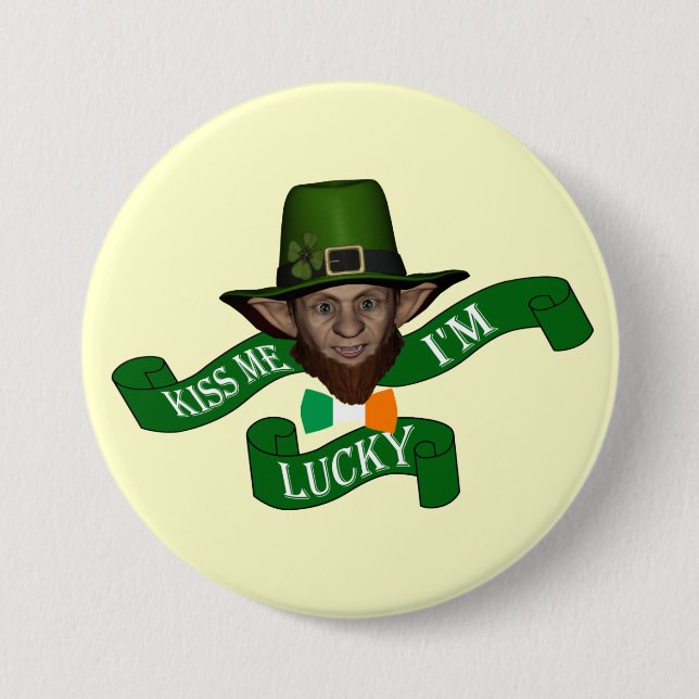 Funny leprechaun St patrick's day Knapp (Framsida)
