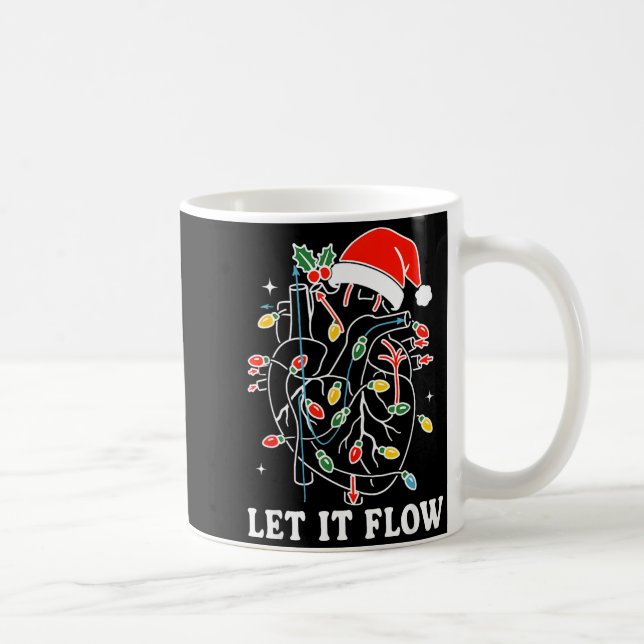 Funny Let It Flow Anatomy Heart Cardiac Nurse Sant Kaffemugg (Höger)