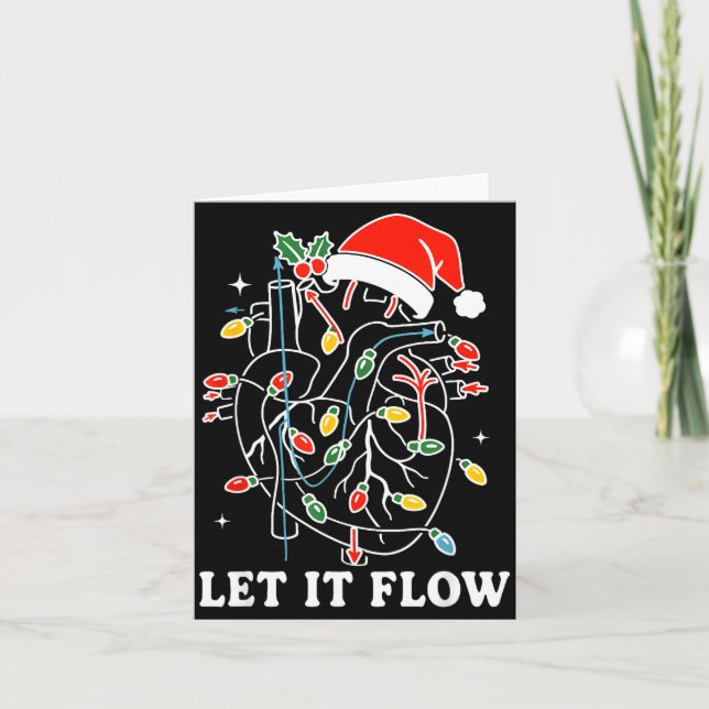 Funny Let It Flow Anatomy Heart Cardiac Nurse Sant Kort (Framsida)