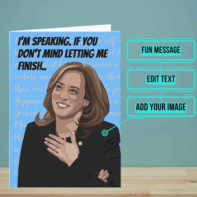 Funny Let Kamala Avslutar födelsedagen Kort (Kamala Harris is a symbol of strength for many. )