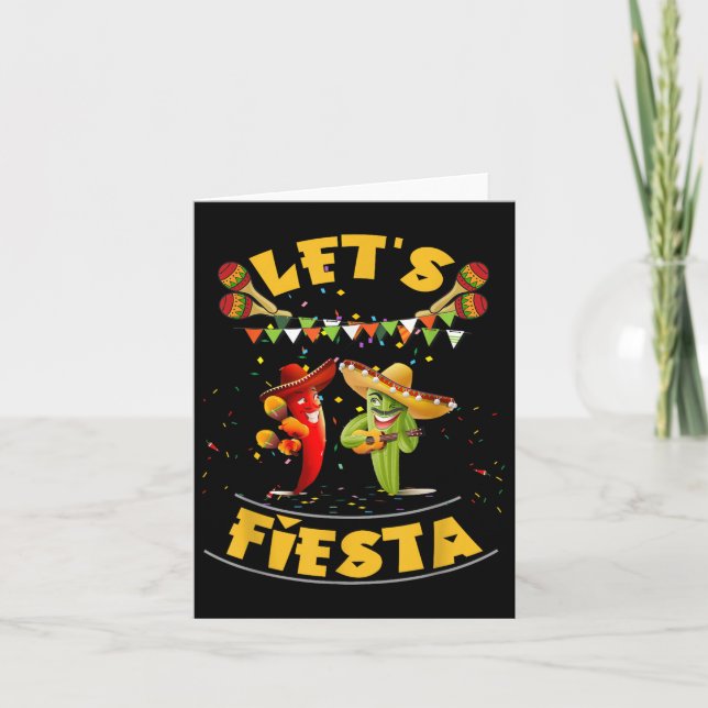 Funny Lets Fiesta Cinco De Mayo Manar Women Kids P Kort (Framsida)