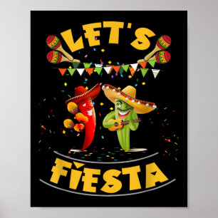 Funny Lets Fiesta Cinco De Mayo Manar Women Kids P Poster