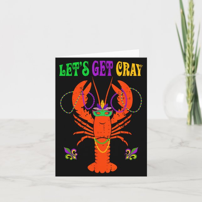 Funny Lets Get Cray Crawfish - New Orleans Funny M Kort (Framsida)