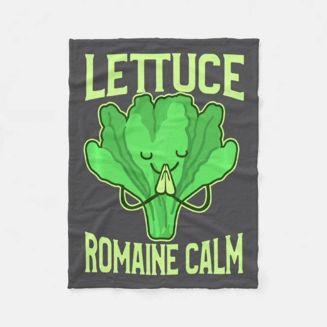 Funny Lettuce Romaine Calm Meditation Yoga Zen  Fleecefilt (Framsidan)