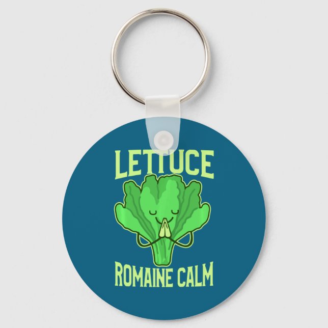 Funny Lettuce Romaine Calm Meditation Yoga Zen  Nyckelring (Framsida)