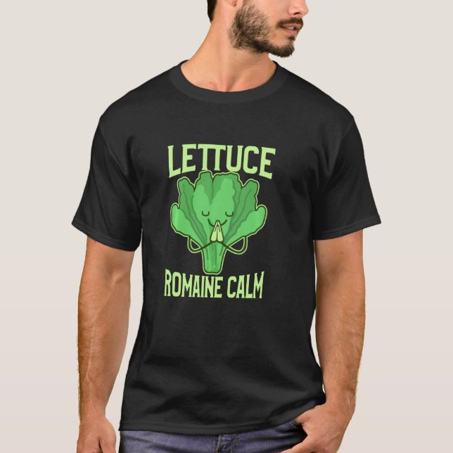 Funny Lettuce Romaine Lugn Meditation Yoga Zen T Shirt (Framsida)