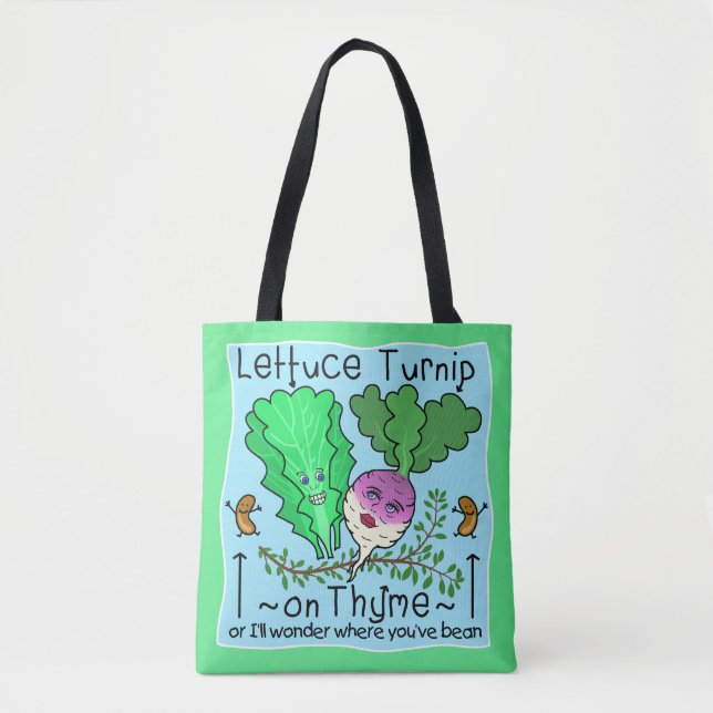 Funny Lettuce Vegetable Pun Elementary Lacher Tygkasse (Framsida)