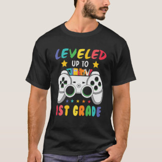 Funny Level Up To 1St Grade Gaming Lover Kids Back T Shirt