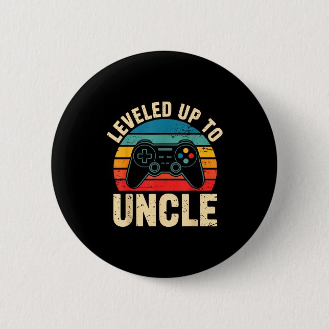 Funny Leveled Up To Uncle Video Gamers Gaming Cute Knapp (Framsida)