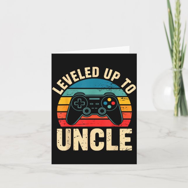 Funny Leveled Up To Uncle Video Gamers Gaming Cute Kort (Framsida)