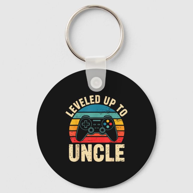Funny Leveled Up To Uncle Video Gamers Gaming Cute Nyckelring (Framsida)