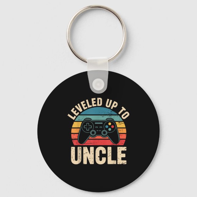 Funny Leveled Up To Uncle Video Gamers Gaming Cute Nyckelring (Framsida)