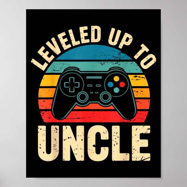 Funny Leveled Up To Uncle Video Gamers Gaming Cute Poster (Framsidan)