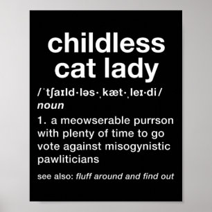Funny lexikon för Dam i barnlösa Cat Poster