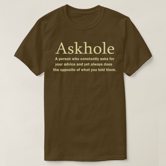 Funny lexikon för Ord-hål, definition av Sarkastic T Shirt (Design framsida)