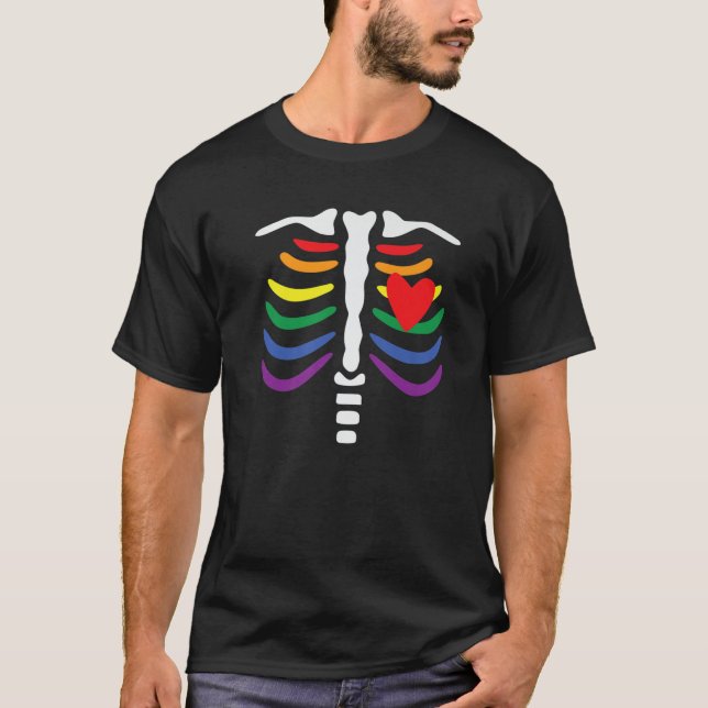 Funny LGBT Pride Gay Lesbian Easy Halloween Costum T Shirt (Framsida)