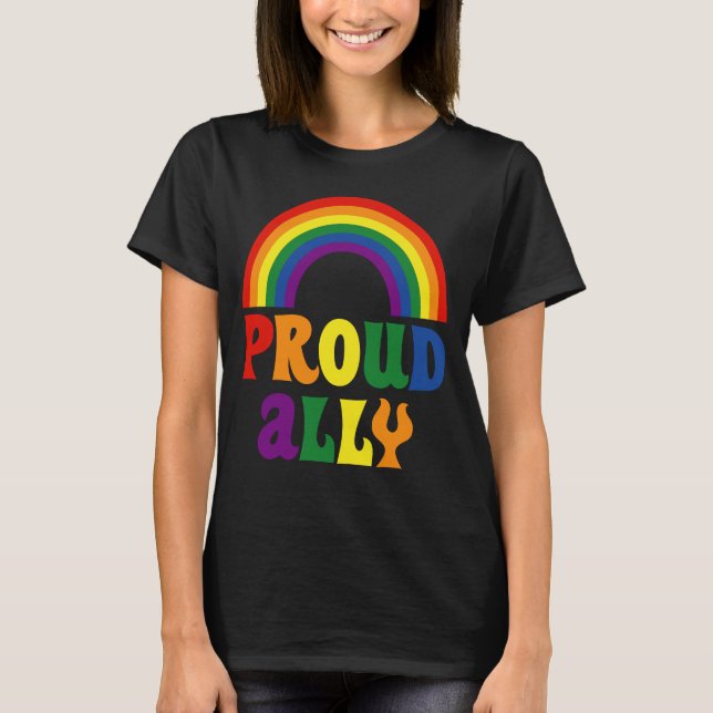 Funny LGBT Rainbow Pride Proud Ally Gift T Shirt (Framsida)