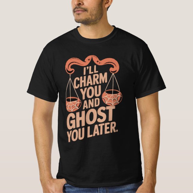 Funny Libra Halloween-citat T Shirt (Framsida)