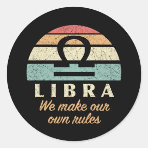 Funny Libra Zodiac Regler Runt Klistermärke