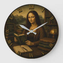 Funny Librarian Mona Lisa Library Lover Gift Stor Klocka