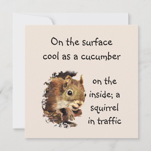 Funny Life Quote Yta Coola Inside Squirrel (Framsida)