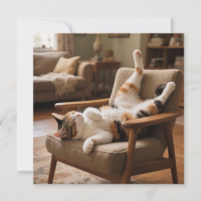 Funny Life's Short Laugh Faster Sleeping Cat Card Kort (Framsida)