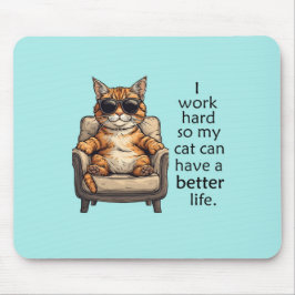 Funny Light Blue Cat Theme Mousepad Musmatta