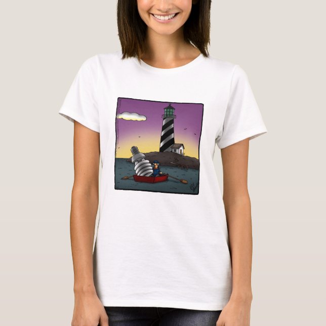 Funny Lighthouse Humor Tee Shirt (Framsida)