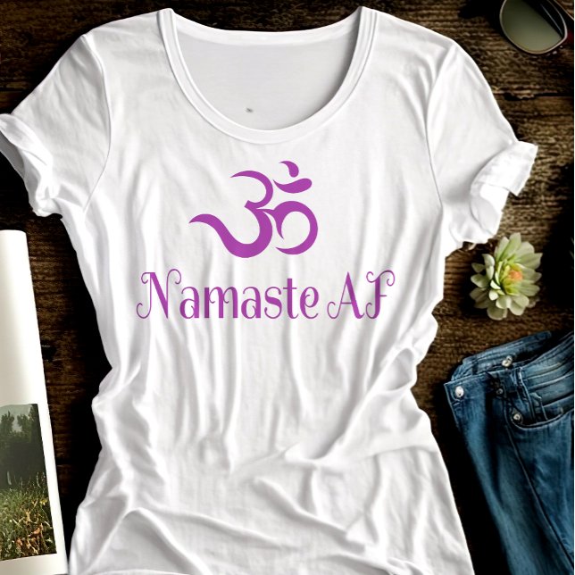 Funny Lila OM Symbol Namaste AF Coola Roligt Yoga T Shirt (Skapare uppladdad)