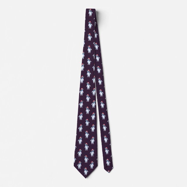 Funny Lila Penguin Tie för Djur älskare Slips (Framsida)