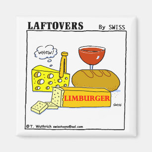 Funny Limburger Smelly Cheese Tecknad Laftovers Magnet