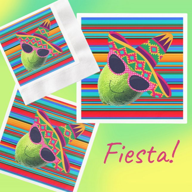 Funny Lime With Sombrero Party Pappersservett (Cute party napkins!)