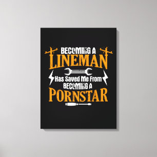 Funny Lineman Far Manar Electric Cable Lineman Canvastryck