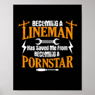 Funny Lineman Far Manar Electric Cable Lineman Poster