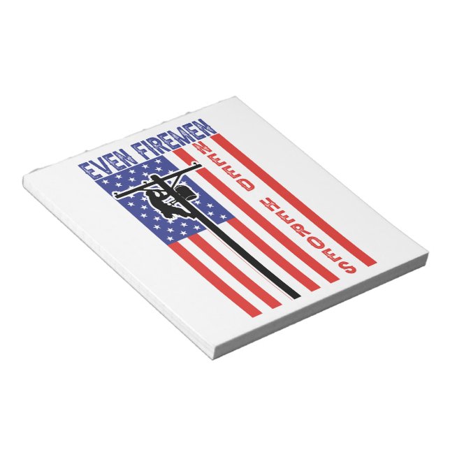 Funny Lineman Firemen American Flagga Quote Anteckningsblock (Vinklad)