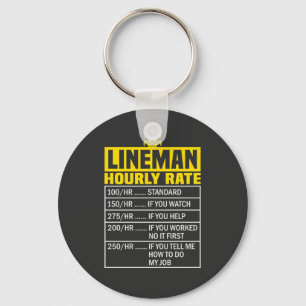 Funny Lineman-timtaxa Nyckelring