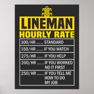 Funny Lineman-timtaxa Poster