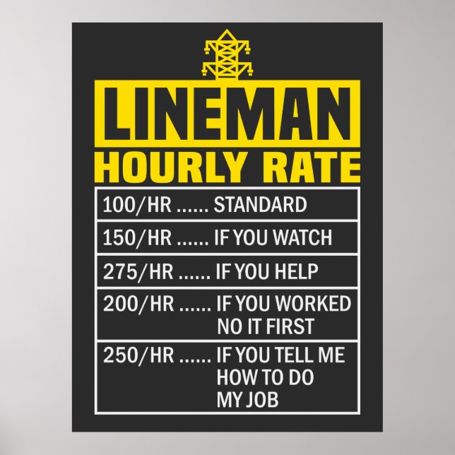 Funny Lineman-timtaxa Poster (Framsidan)